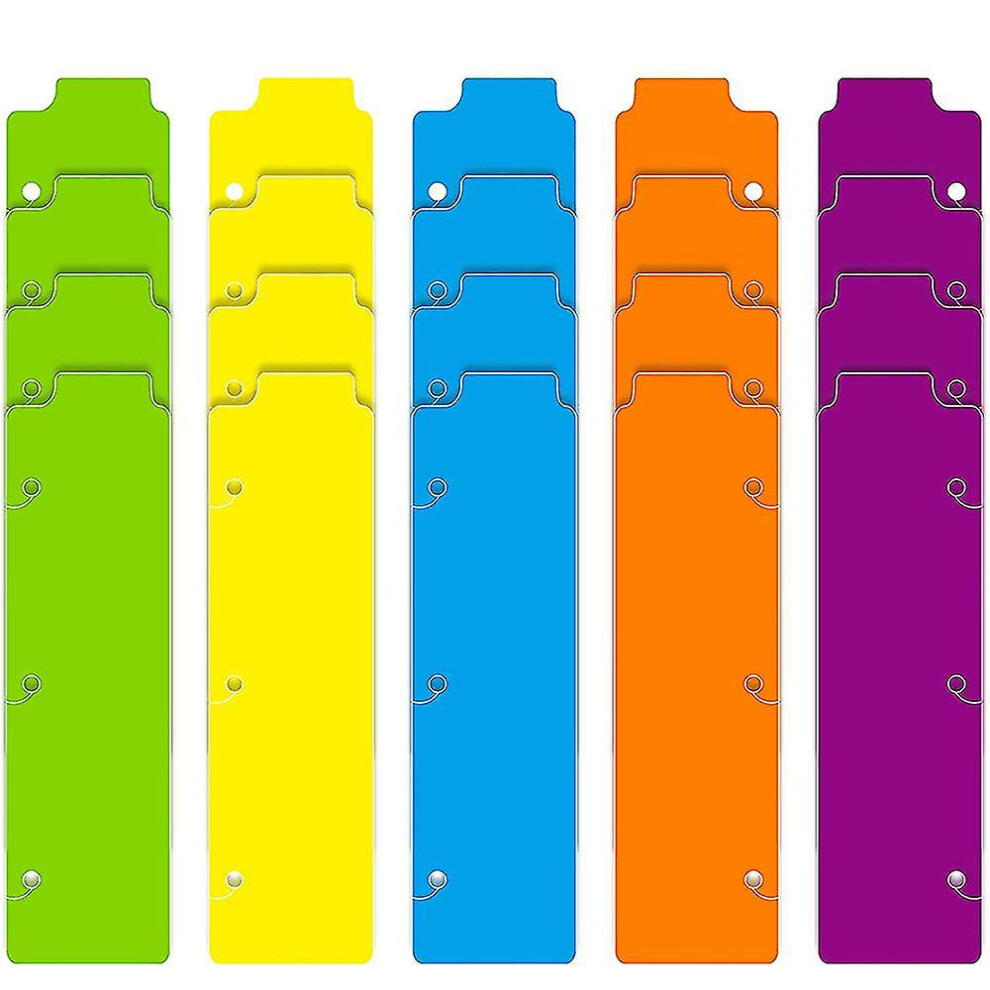 Plastic Bookmark Dividers 20 Pieces, Multicolour Snap-On Clip, 5 Colours For Binders, A4 Document Organiser 6901508287495