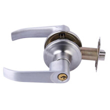 Stainless Steel Door Handle Lock for 30-50mm Door Thickness, Silver Interior Privacy Bedroom Bathroom Lock