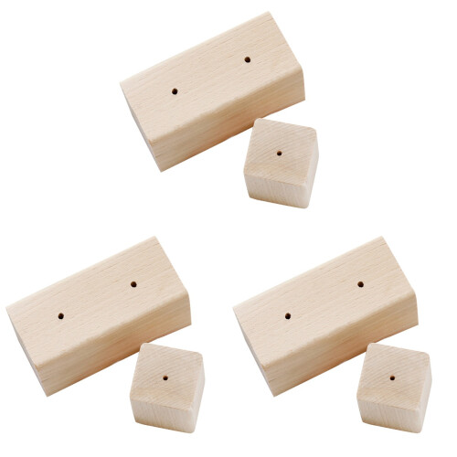 6Pcs Durable Wooden Cake Decorating Turnable Khaki Baking Bases 1