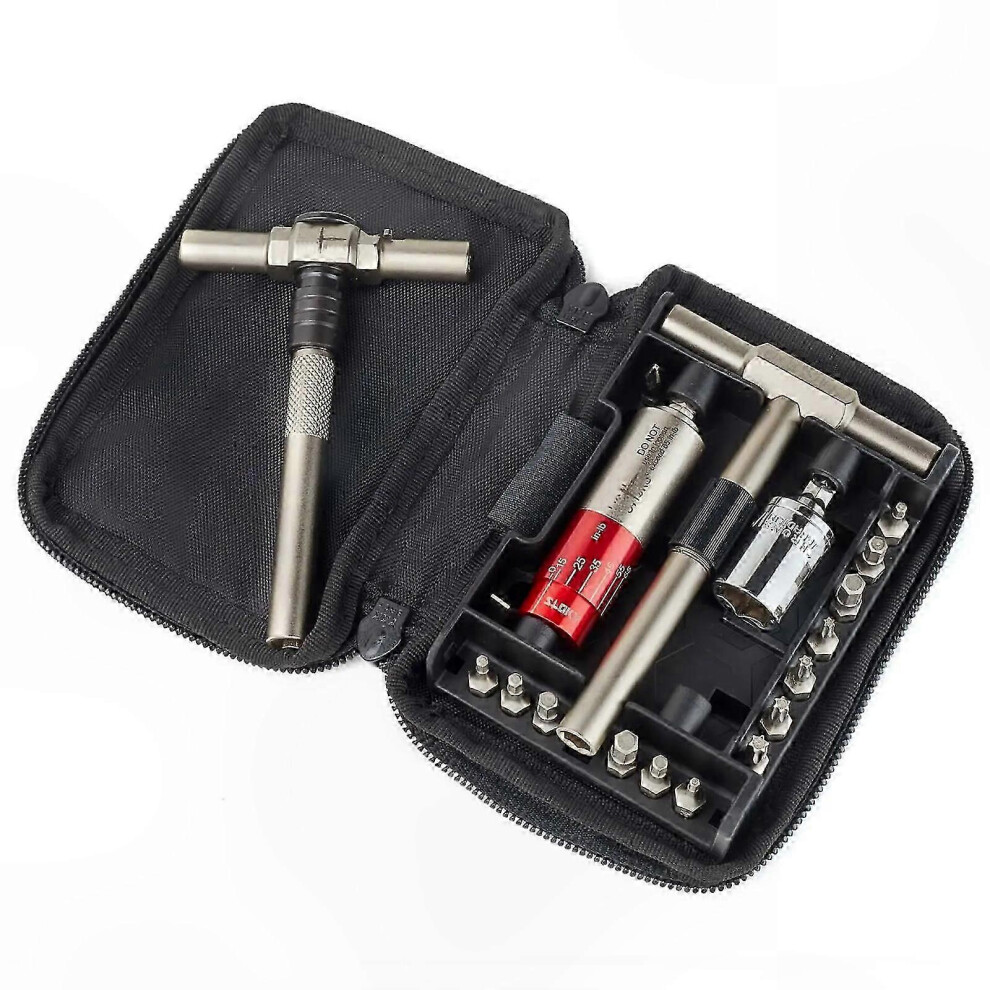 Torque Wrench Set 15-65 In Lbs 15 Bits T-Type With 1/4 Inch Drive Adapter For Scope Mounts And Firearm Maintenance 6901508298675