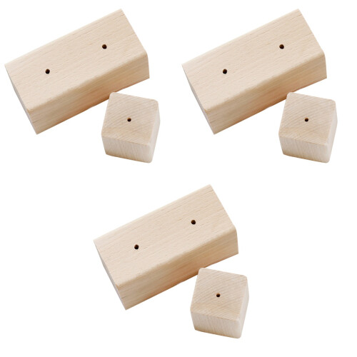 6Pcs Durable Wooden Cake Decorating Turnable Khaki Baking Bases 2