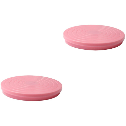 2Pcs Cake Spinners Pink Non-Slip Rotating Cake Decorating Tools 2