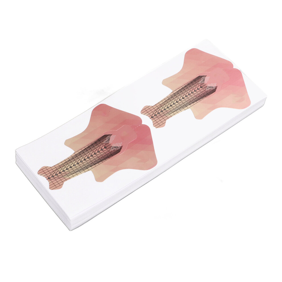 100pcs Nail Form Extension Stickers Self-Adhesive with Marked Lengths
