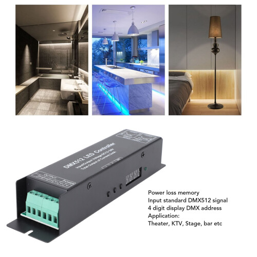 Constant Voltage DMX512 LED Controller 3 Channels 12V-24V 2
