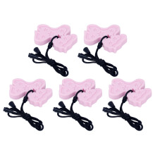Baby-Schnullerkette 5 Stück Anhänger Set Lebensmittelqualität Silikon Hellrosa