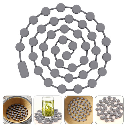 Durable Grey Silicone Pot Pad Coaster with Baking Pie Weights 1