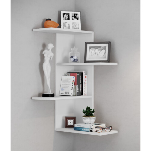 (Matt, Wood) Wood Wall Rack Corner Shelf Shelf Balos 1