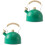 2Pcs Practical Green Stainless Steel Heating Kettle for Household Use 3