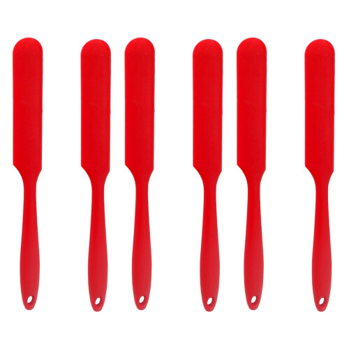 6Pcs Red Silicone Spatula Heat Resistant Scraper for Kitchen Baking 2