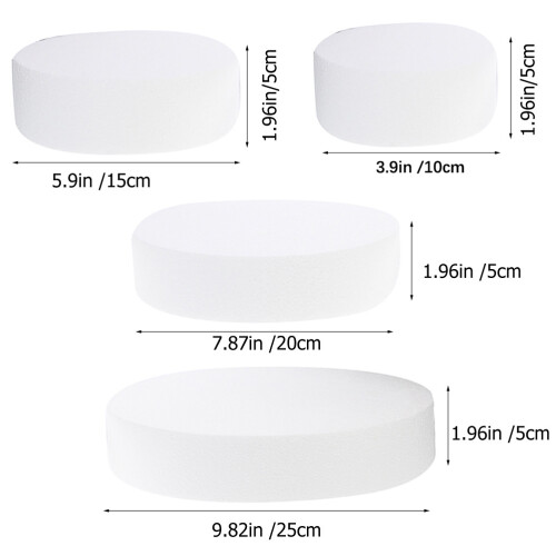 8Pcs White DIY Foam Cake Models Reusable Party Decorating Accessories 2