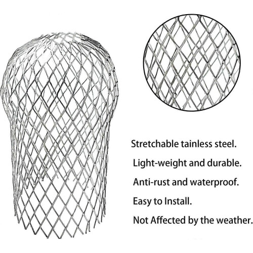 Gutter Downspout Guard, Aluminium Mesh Leaf Filter, 8 Pack, Expandable Strainer for Rainwater System 2