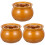3Pcs Orange Ceramic Stew Pots with Lids Durable Kitchen Soup Pots 4