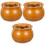 3Pcs Orange Ceramic Stew Pots with Lids Durable Kitchen Soup Pots 5
