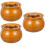 3Pcs Orange Ceramic Stew Pots with Lids Durable Kitchen Soup Pots 9