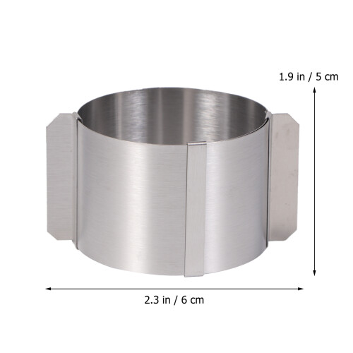 6Pcs Adjustable Stainless Steel Mousse Cake Mold Round Cutter Silver 1