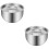 2Pcs Stainless Steel Soup Bowls with Lid Silver Durable Kitchenware 7