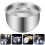 2Pcs Stainless Steel Soup Bowls with Lid Silver Durable Kitchenware 9