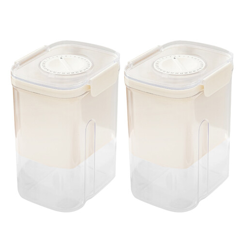 4Pcs Household Yogurt Filter Container with Lid Easy Clean Beige 1
