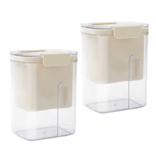 4Pcs Household Yogurt Filter Container with Lid Easy Clean Beige 2