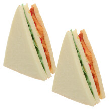 2Pcs Pão Artificial Sanduíche Realista Decoração Cozinha Fotografia