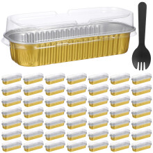 50 Sztuk Mini Formy Do Ciasta Folie Aluminiowe Z Pokrywkami