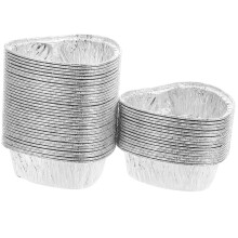 50 Pcs Hjärtformade Bakningspapper Av Engångsaluminium