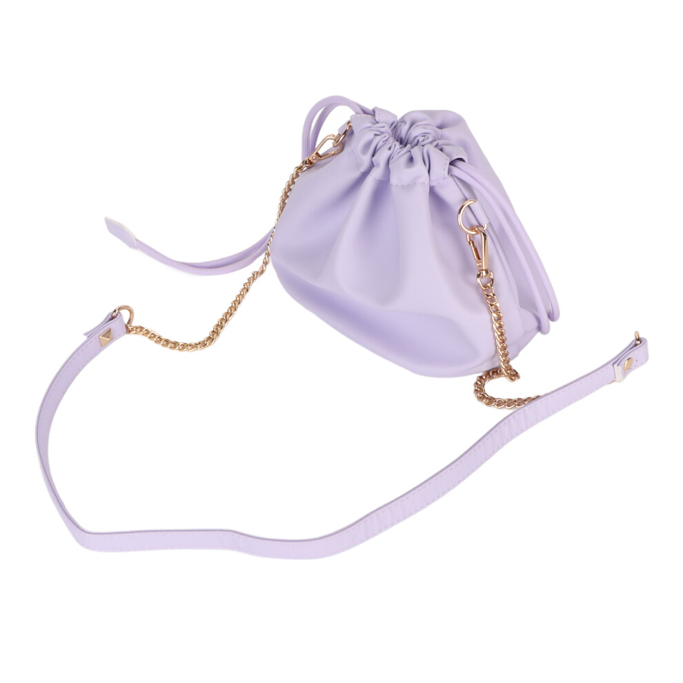 Pu Leather Drawstring Camera Bag Waterproof With Shoulder Strap Purple 9311388152450