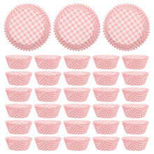 100Pcs Röda Rutiga Pappersmuggar För Tårta, Smörfria Chokladbotten