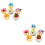 2Sets Safe PU Crafted Cake Molds Colorful Decorative Bread Crafts 6