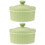 2Pcs Safe Ceramic Pudding and Soufflé Bowls Light Green for Baking 3