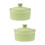 2Pcs Safe Ceramic Pudding and Soufflé Bowls Light Green for Baking 5