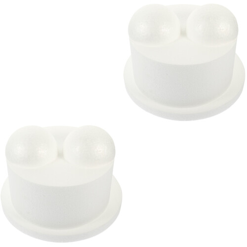 2Pcs White Simulated Foam Cake Model for DIY Training and Cake Crafts 2