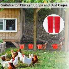 60Pcs Chickens Rabbit Feeders for Cage,Hanging Chicken Water Feeder Cup, Plastic Birds Feeders Seed Bowl, Chicken Feeder