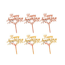 6 Pièces Lettres Or Rose Pour Gâteau