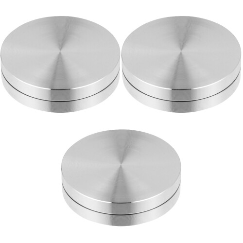 3Pcs Silver Cake Turntable Bearing Durable Aluminum Alloy Base 2