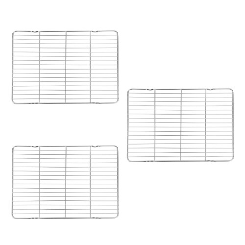 3Pcs Wire Cooling Racks for Baking Oven Use Silver Easy Clean Stable 2