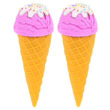 2Pcs Lifelike PVC Ice Cream Cone Decor for Photo Shoot and Display