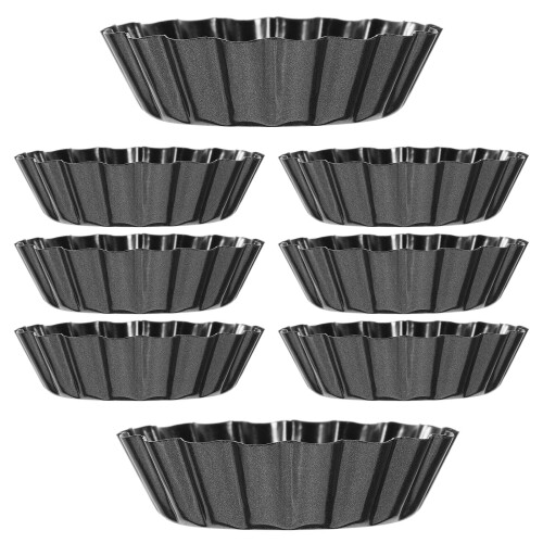 56Pcs Small Baking Pans Black Mini Tart Molds for Desserts Baking 2
