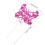 10Pcs Rosy Butterfly Cake Decorations Plastic Toppers for Home Use 2