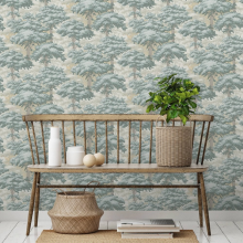 Green Tree Forest Wallpaper Textured Vinyl