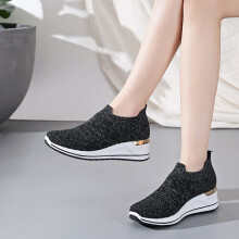 (Black 2202, 39) Women\'s Knit Sneakers - Breathable & Lightweight