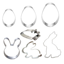 7pcs stainless steel easter biscuit and cookie moulds baking tools