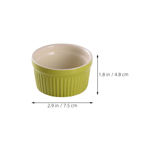 2Pcs Ceramic Baking Bowl Set Round Shape Assorted Color Kitchenware 2
