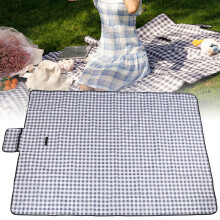 Outdoor Oxford Picknickdecke 145x200cm, wasserabweisend, Blau/Weiß