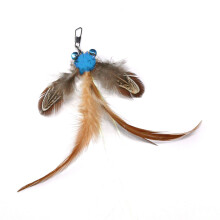 (Goldfish Color Random) 10PCS Realistic Insect Feather Cat Toy Heads