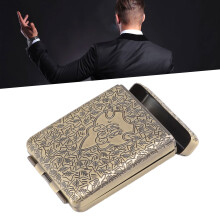 Retro Zinc Alloy Cigarette Case for 16pcs Coarse Cigarettes, Bronze