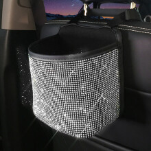 (Hot diamond storage bag [White diamond]) Car Seat Hanging Bag for Snacks & Drinks