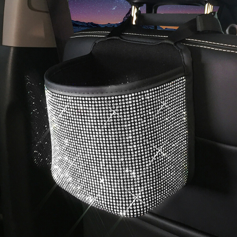 Dachuang Beauty (Hot Diamond Storage Bag [White Diamond]) Car Seat Hanging Bag For Snacks & Drinks