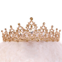 (Champagne) Crystal Bridal Tiara Rhinestone Hair Crown