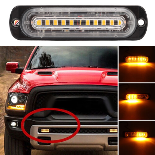 12V/24V 36W Side Warning Light for Trucks & SUVs, 10 LEDs Strobe 2